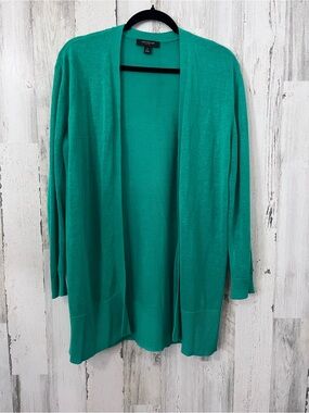 Ann Taylor Green  Open-Front Lightweight Cardigan MP